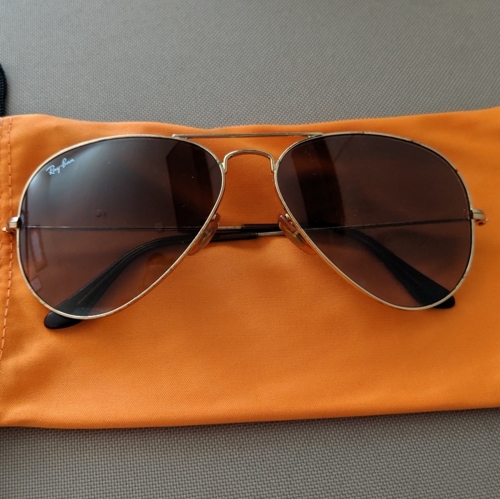 Ray-Ban Aviators gold brown